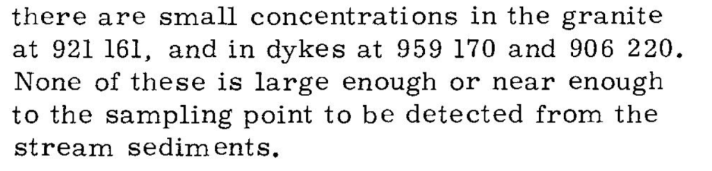 Extract from Dr Haslam's paper, highlighting uranium mineralisation in the Cheviot Hills