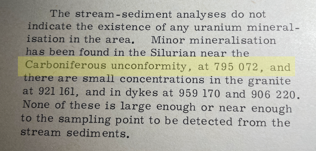 Dr. Haslam's 1975 Uranium mention