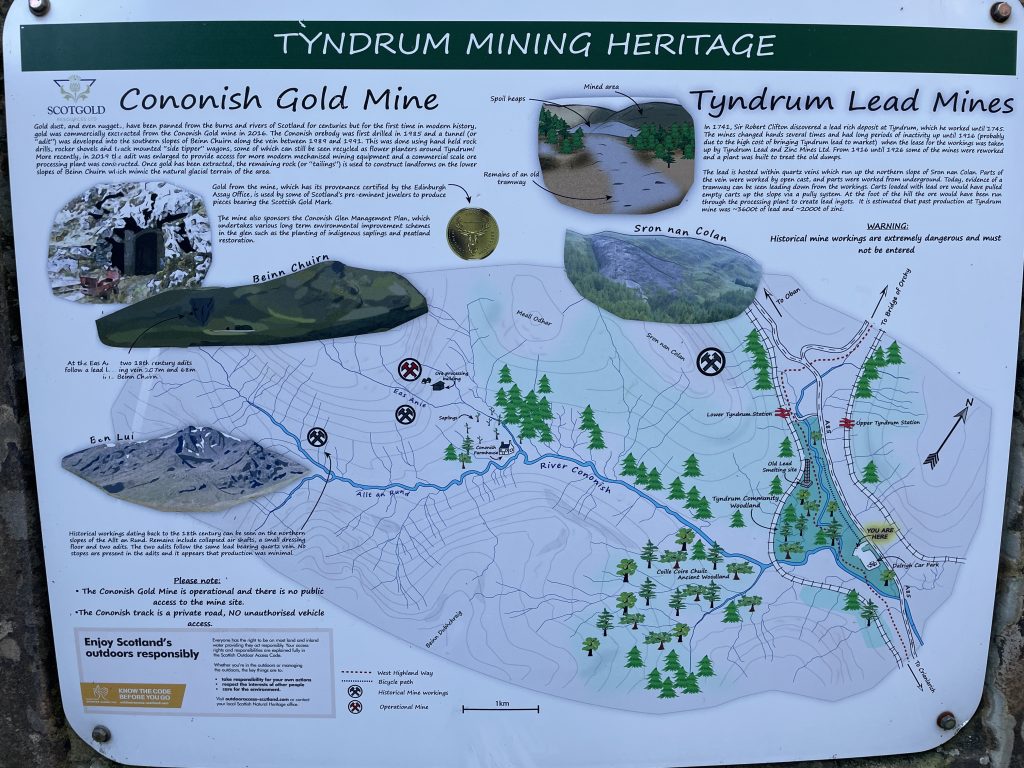 Tyndrum Mining Gold Map - Cononish