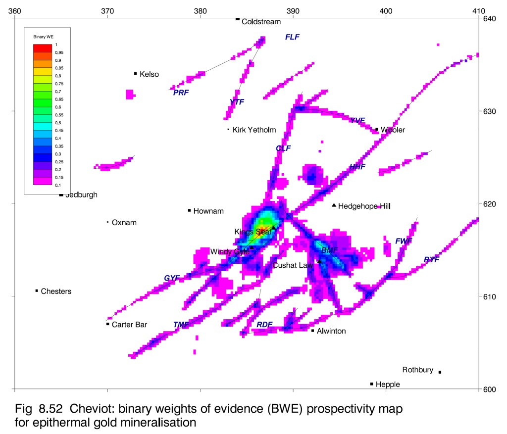 Cheviots Epithermal Gold Deposit - Probability Map